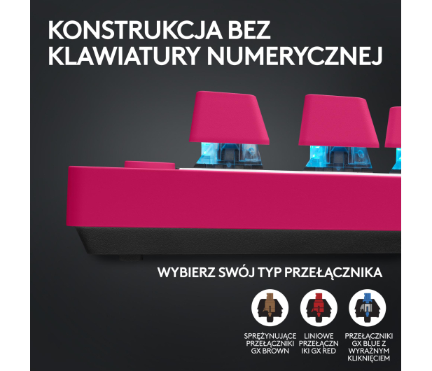 LOGITECH G PRO X TKL Lightspeed Tactile magenta 920-012159 - 1172774 - zdjęcie 9